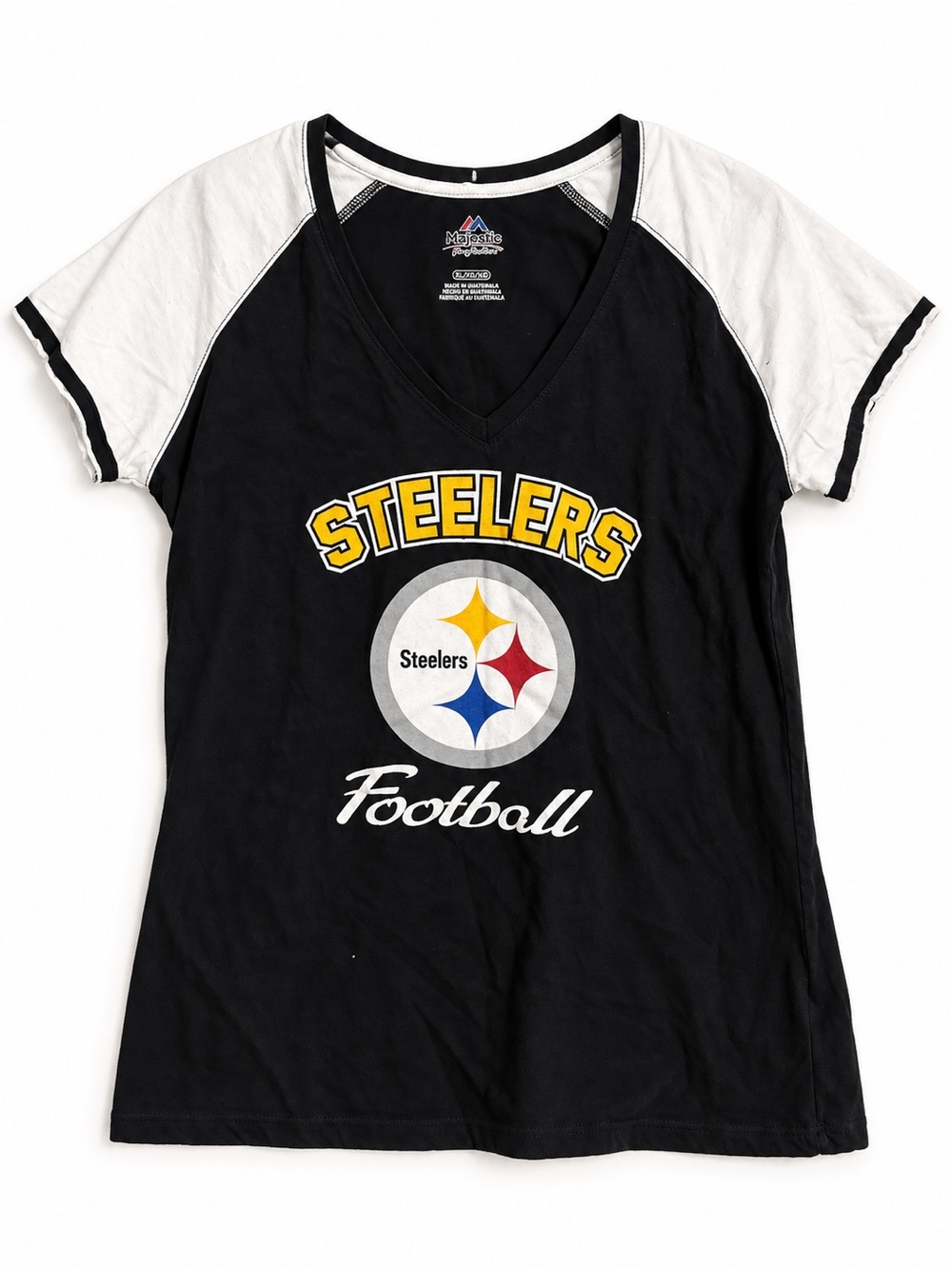 Majestic Pittsburgh Steelers V-Neck Raglan Tee | Women’s XL